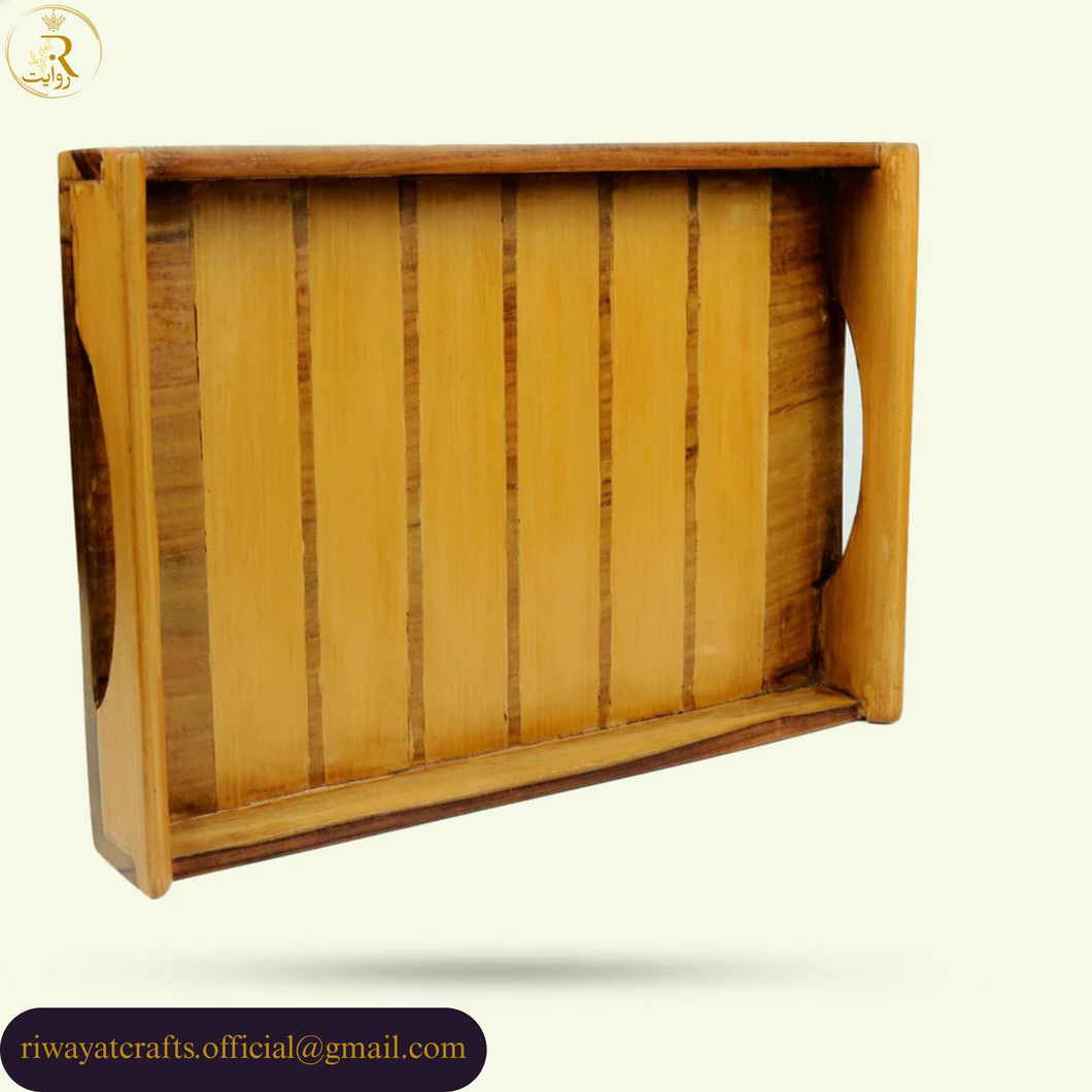 Handmade Wooden Breakfast & Coffee Serving Tray with Handles