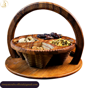 Handcrafted Foldable Wooden Dry Fruit Basket For Serving & Decor