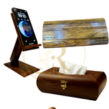 Home Décor Deal – Wooden Clutch, Wooden Mobile Holder & Carving Tissue Box