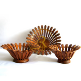 Set of 3 Handcrafted Wooden Fruit Basket
