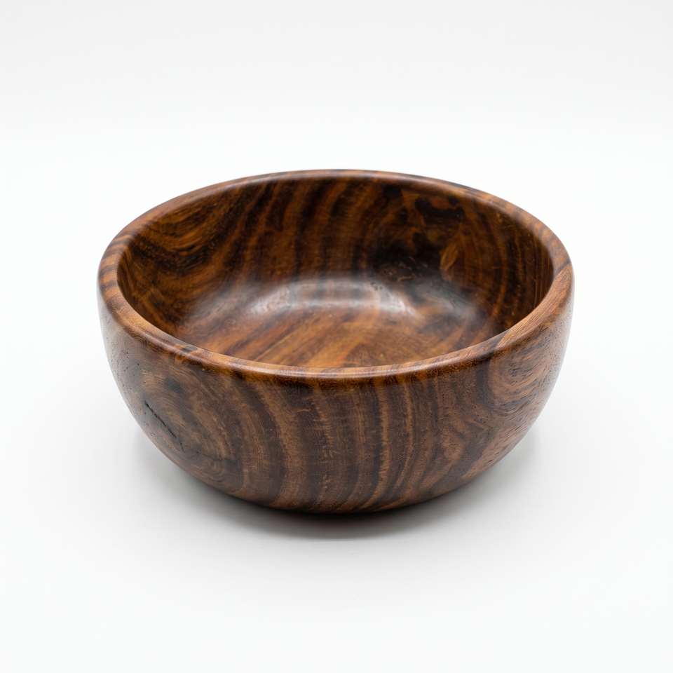 8 Inch Single Wooden Bowl With Polish