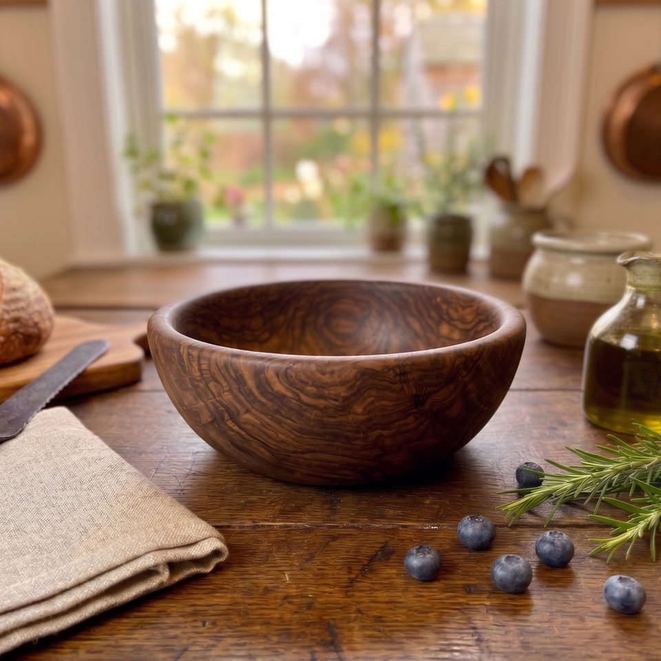 7 Inch Single Wooden Bowl With Polish