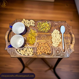 Handcrafted Wooden Dry Fruit Serving Tray