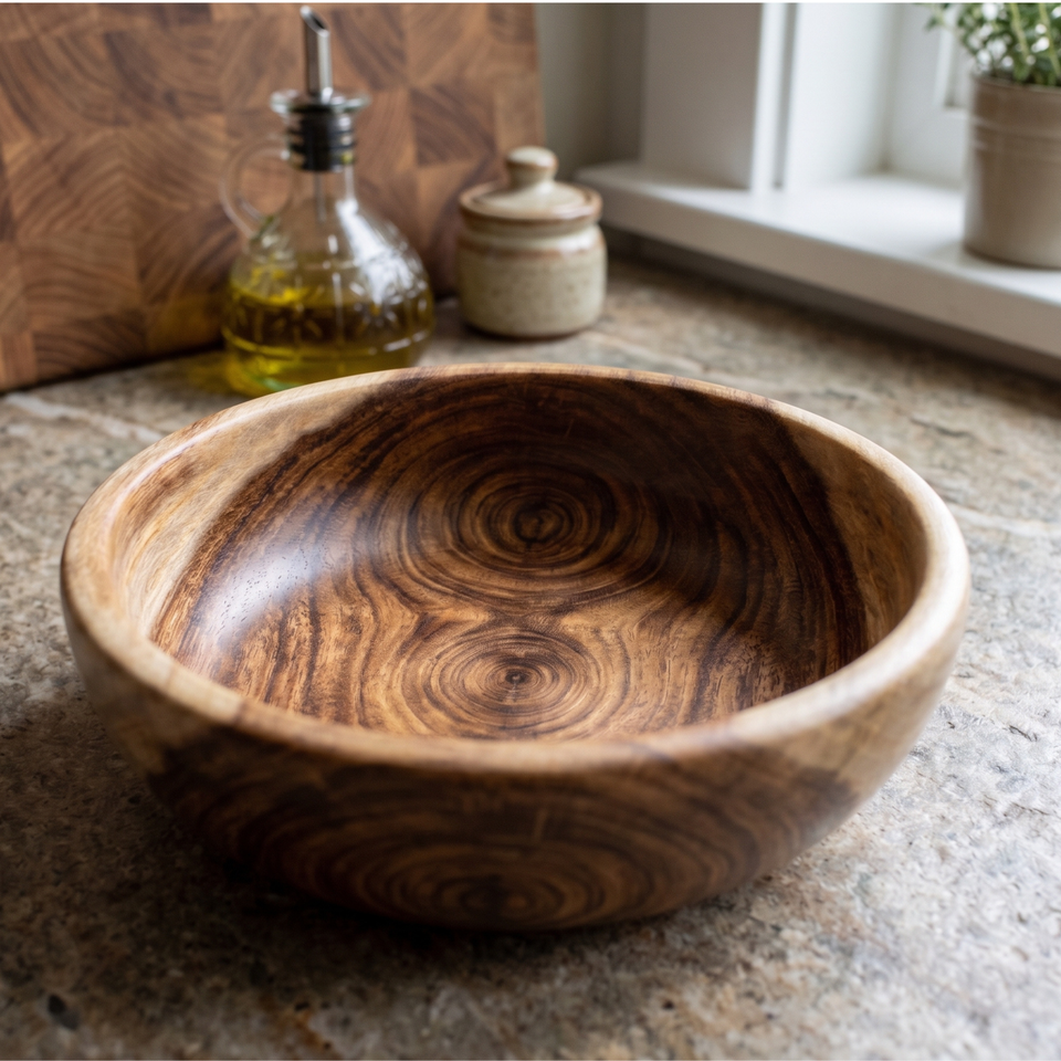 6 Inch Single Wooden Bowl Without Polish