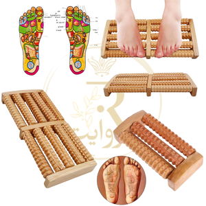 Wooden Foot Massager 6 Roller | Natural Reflexology Foot Massage Tool