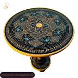 Naqashi Art Hand-Painted Round Wooden Coffee Table – 16" & 18"