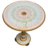 Naqashi Art Hand-Painted Round Wooden Coffee Table – 16" & 18"