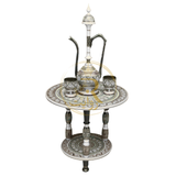 Handcrafted Black Naqshi Table & Umre-Khayam Set – 24-Inch 3-Leg Wooden Home Décor Table