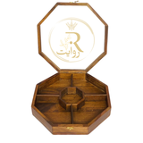 Handcrafted Wooden Dry Fruit Box with Glass Lid – Elegant Sheesham Wood Storage & Serving Box