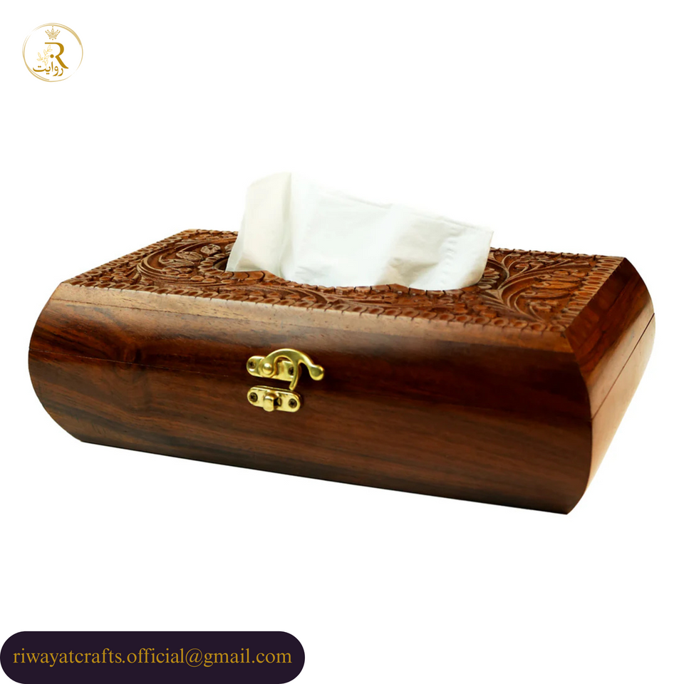 Handcrafted Wooden Tissue Box