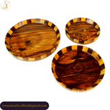 Handcrafted Sheesham Wood Plate Set of 3