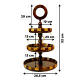Handcrafted Sheesham Wood 3-Tiered Fruit & Cupcake Stand – Elegant Wooden Serving Stand for Kitchen & Events