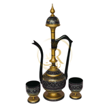 Handcrafted Black Naqshi Table & Umre-Khayam Set – 24-Inch 3-Leg Wooden Home Décor Table