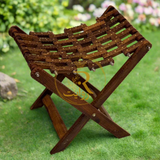 Handcrafted Wooden Foldable Stool – Portable, Durable & Traditional Seating