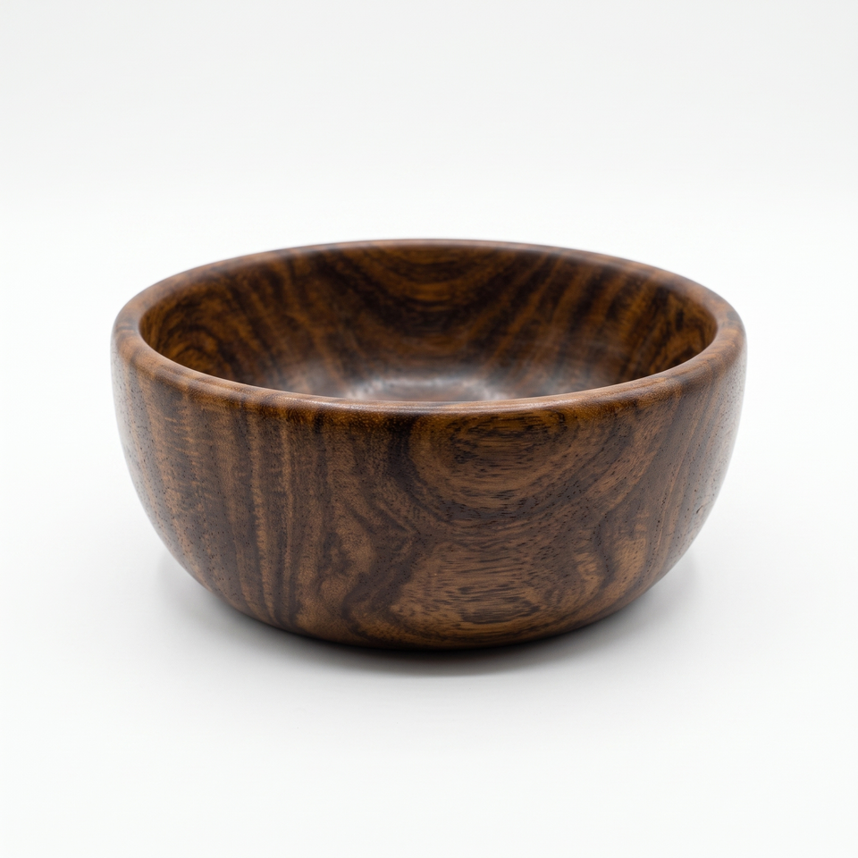 8 Inch Single Wooden Bowl With Polish