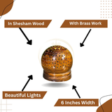 Handcrafted Dome-Shaped Wooden Lamp | Artistic Perforated Ambient Table Light