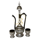 Handcrafted Black Naqshi Table & Umre-Khayam Set – 24-Inch 3-Leg Wooden Home Décor Table