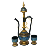 Handcrafted Black Naqshi Table & Umre-Khayam Set – 24-Inch 3-Leg Wooden Home Décor Table