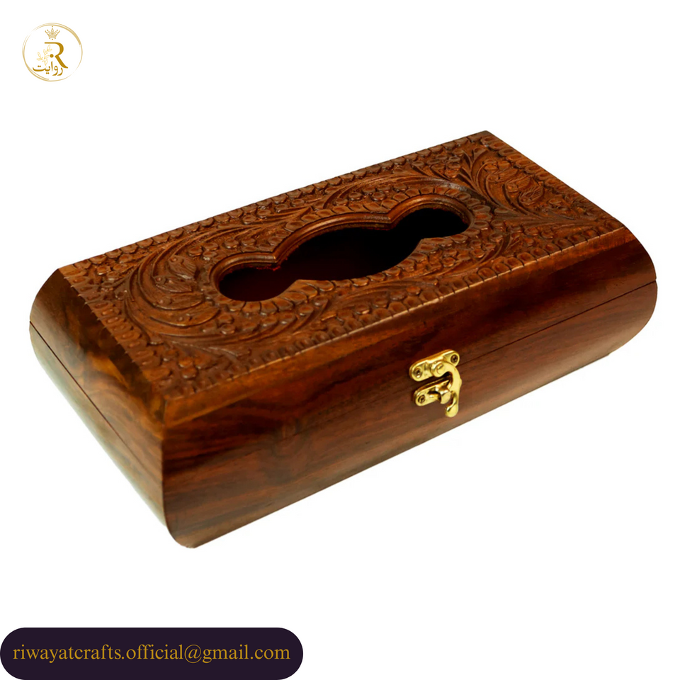 Handcrafted Wooden Tissue Box