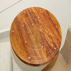 Handmade Bread Roller (Chakla Belan) with Brass Work – Wooden Roti Maker