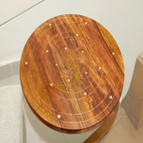 Handmade Bread Roller (Chakla Belan) with Brass Work – Wooden Roti Maker