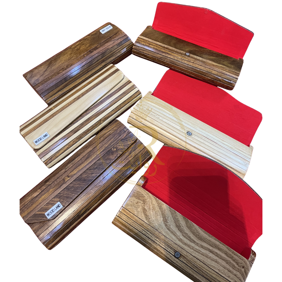 Handcrafted Wooden Clutch Purse for Women – Premium Natural Wood Evening Bag