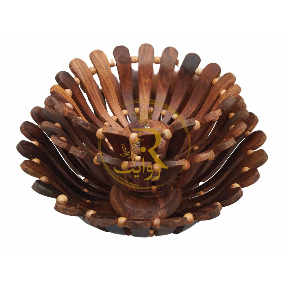 Set of 3 Handcrafted Wooden Fruit Basket