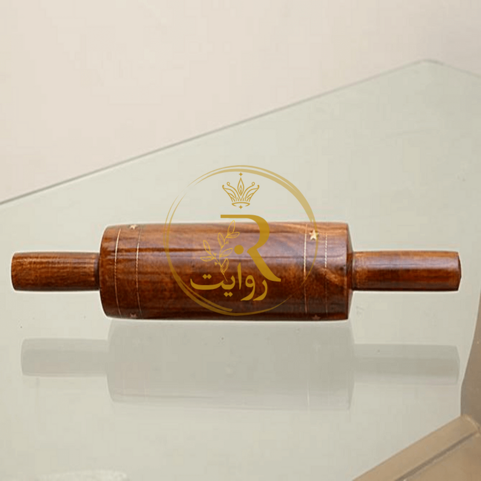 Handmade Bread Roller (Chakla Belan) with Brass Work – Wooden Roti Maker