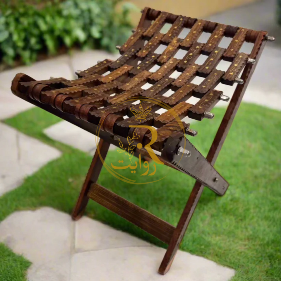 Handcrafted Wooden Foldable Stool – Portable, Durable & Traditional Seating