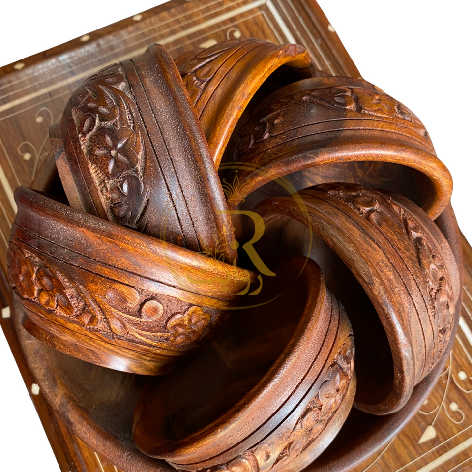 Handcrafted Wooden Bowl Set – 1 Large & 6 Small Bowls for Dining & Kitchen