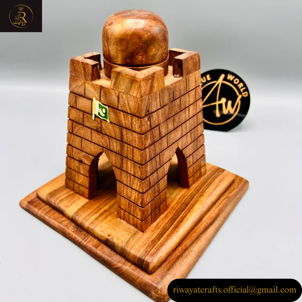 Handcrafted Mazar-e-Quaid Wooden Decoration Piece