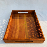 Lightweight Handcrafted Wooden Serving Tray Set of 3
