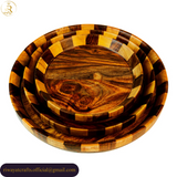 Handcrafted Sheesham Wood Plate Set of 3