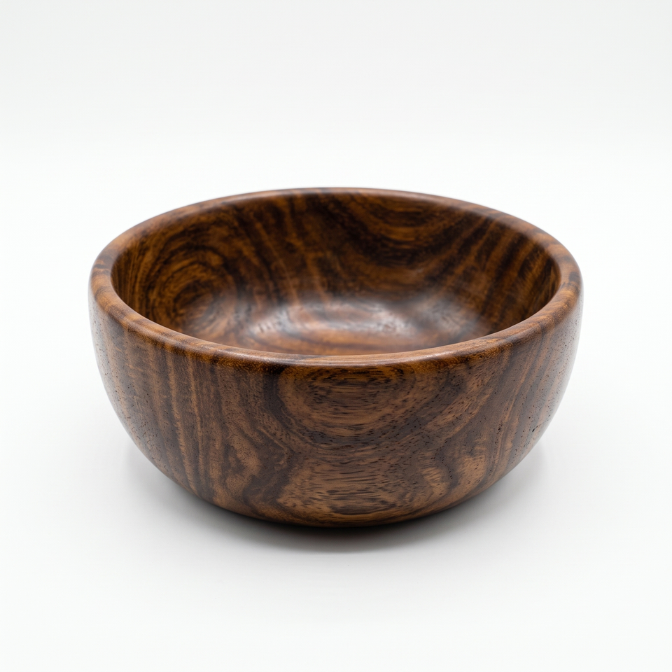8 Inch Single Wooden Bowl With Polish