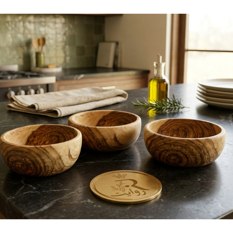 Set of 3 Single Wooden Bowls Without Polish – 5, 6 & 7 Inch