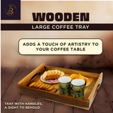 Handmade Wooden Breakfast & Coffee Serving Tray with Handles