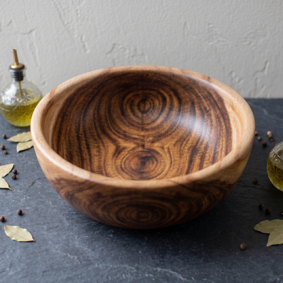 7 Inch Single Wooden Bowl Without Polish