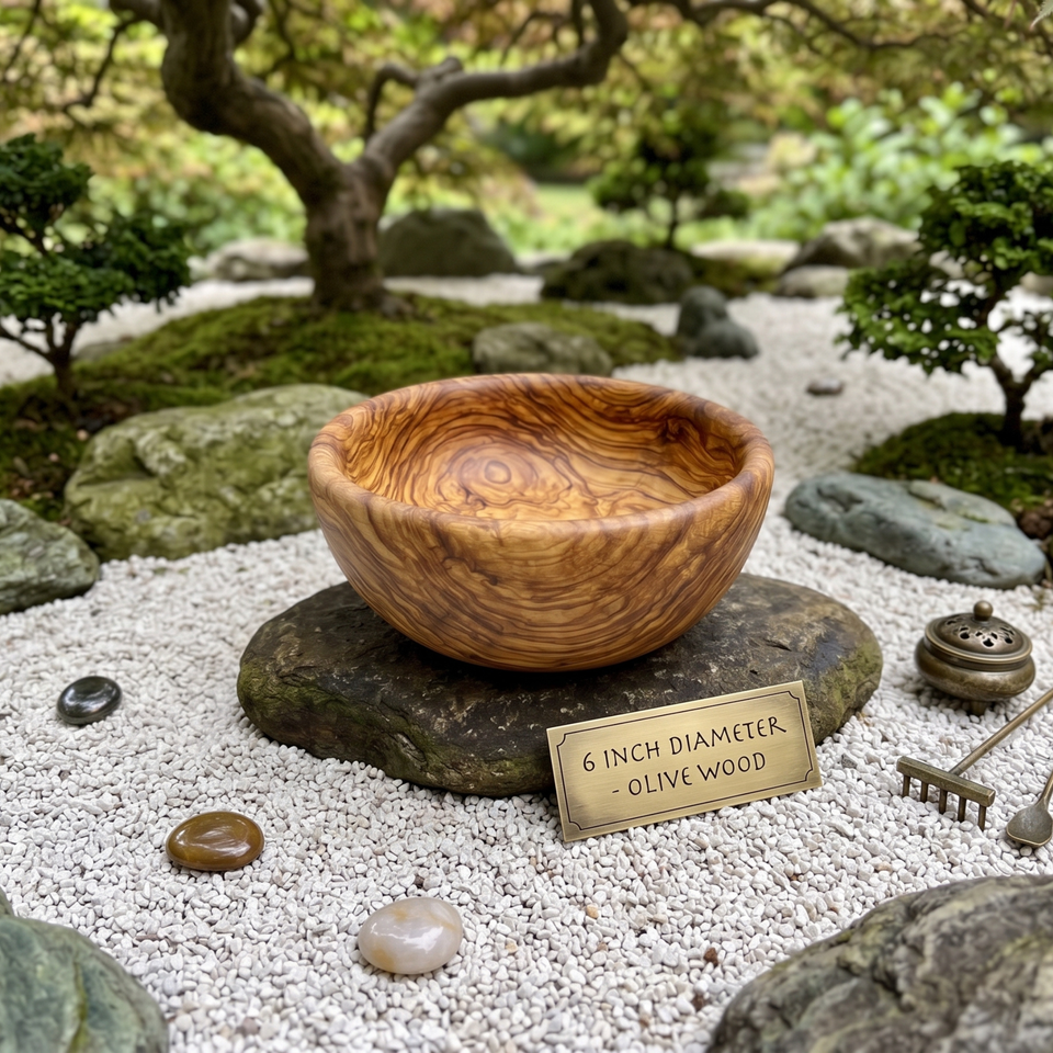 6 Inch Single Wooden Bowl With Polish