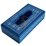 Handcrafted Naqshi Wooden Tissue Box – Decorative Tissue Holder (Red, Blue & Green)