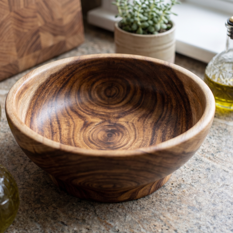 6 Inch Single Wooden Bowl Without Polish