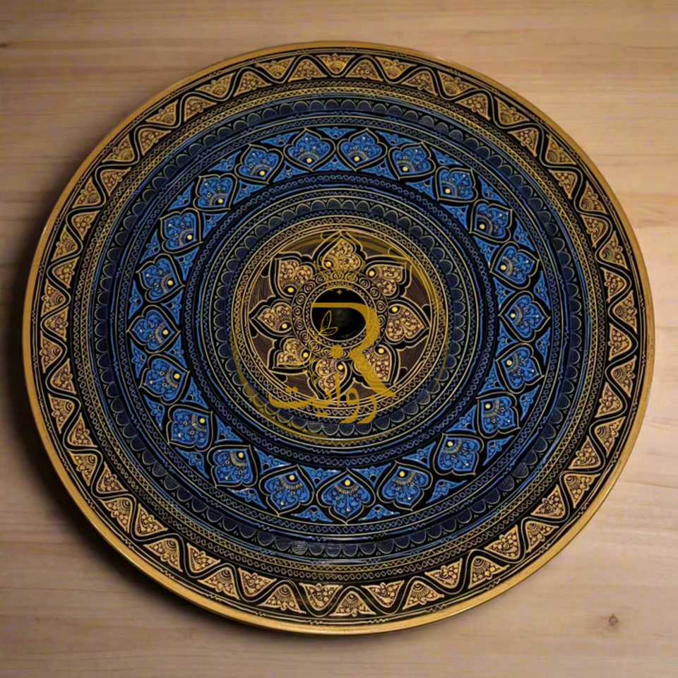 Naqashi Art Hand-Painted Round Wooden Coffee Table – 16" & 18"