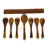 Premium Handcrafted Wooden Serving Spoon Set – Elegant Sheesham Wood Spoons for Dining & Kitchen Décor