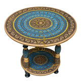 Handcrafted Black Naqshi Table & Umre-Khayam Set – 24-Inch 3-Leg Wooden Home Décor Table