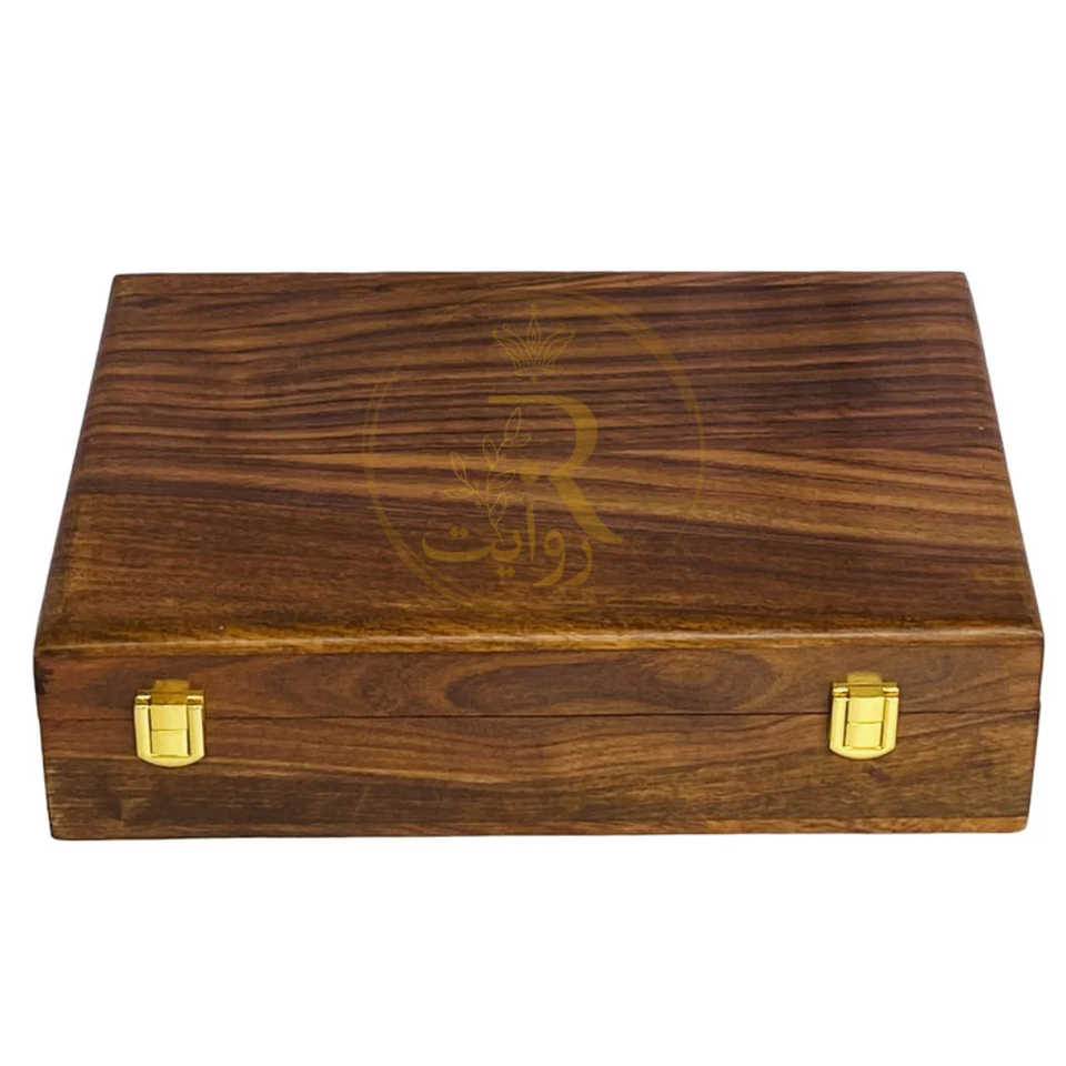 Handcrafted 10-Section Wooden Watch Box – Red Velvet Interior with Solid Wooden Top