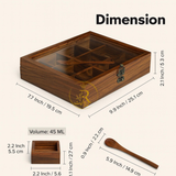 Wooden Spice Box with Glass Lid