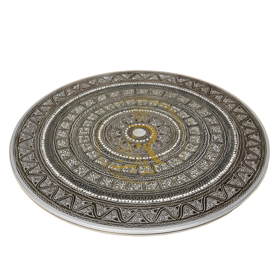 Handcrafted Black Naqshi Table – 24-Inch 3-Leg Wooden Accent Table for Home Décor