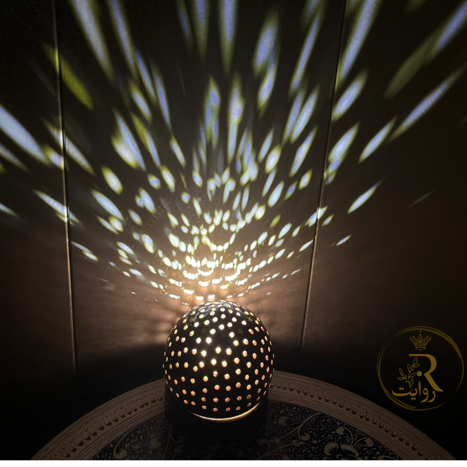 Handcrafted Dome-Shaped Wooden Lamp | Artistic Perforated Ambient Table Light