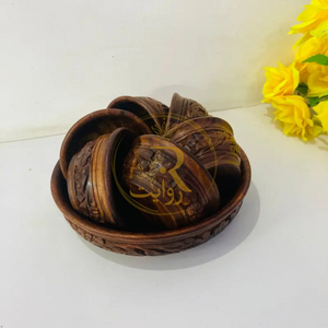 Handcrafted Wooden Bowl Set – 1 Large & 6 Small Bowls for Dining & Kitchen
