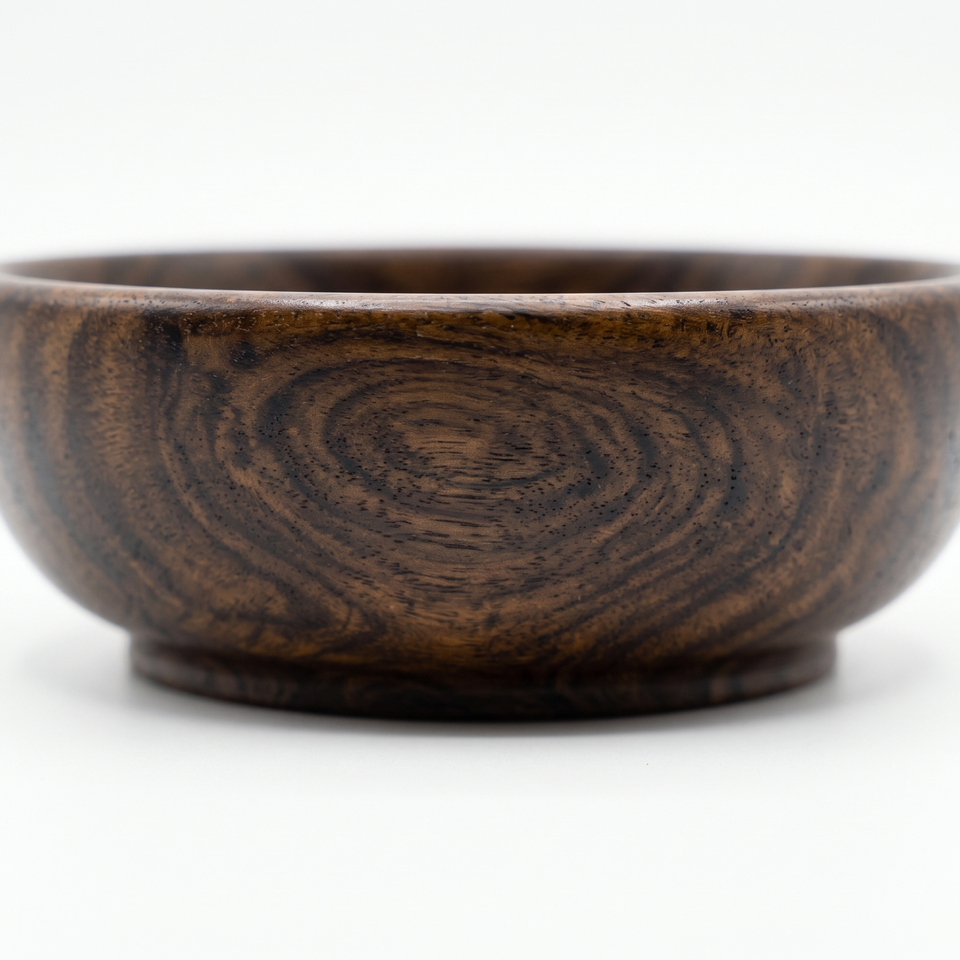 8 Inch Single Wooden Bowl With Polish