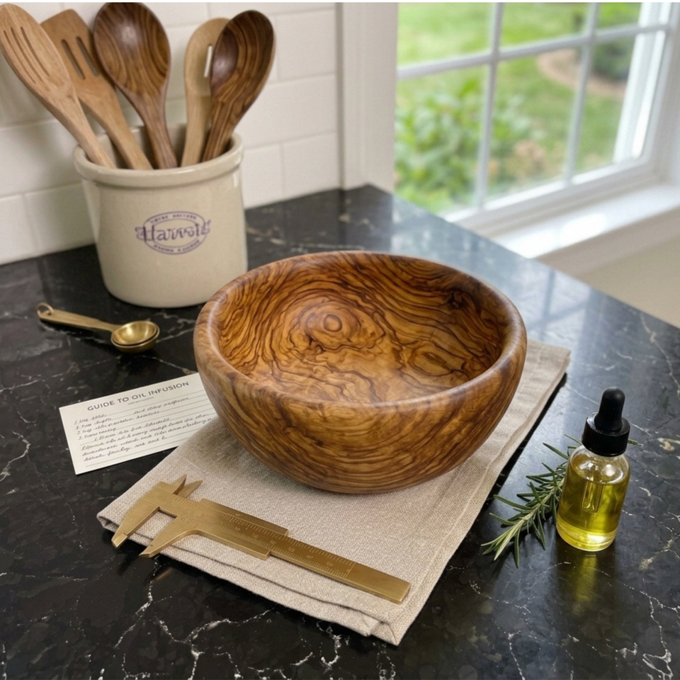5 Inch Single Wooden Bowl With Polish